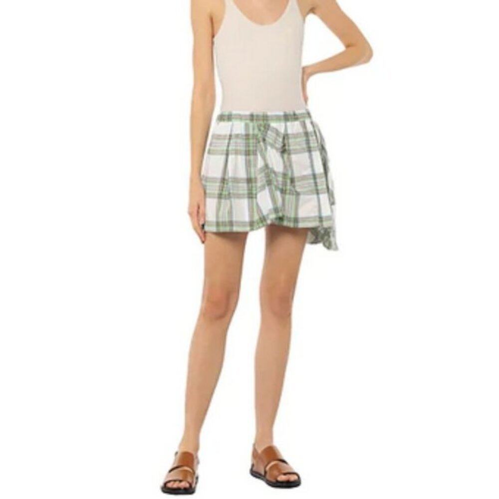 N21 tartan Mini skirt green and white size 8